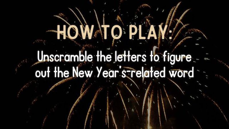 Word Scramble New Year's Eve Edition